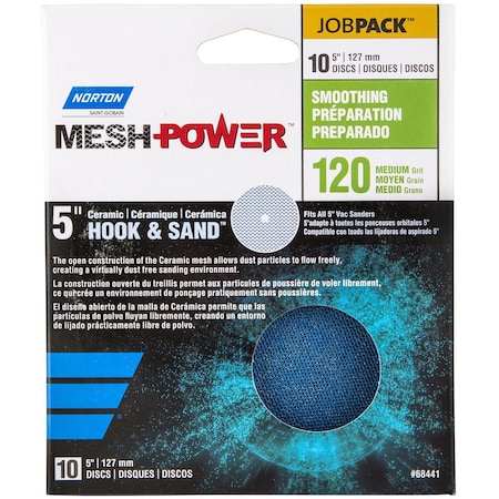 Norton Abrasives 5 in Dia, Ceramic Alumina, 120 Grit, Coated Type 07660768441